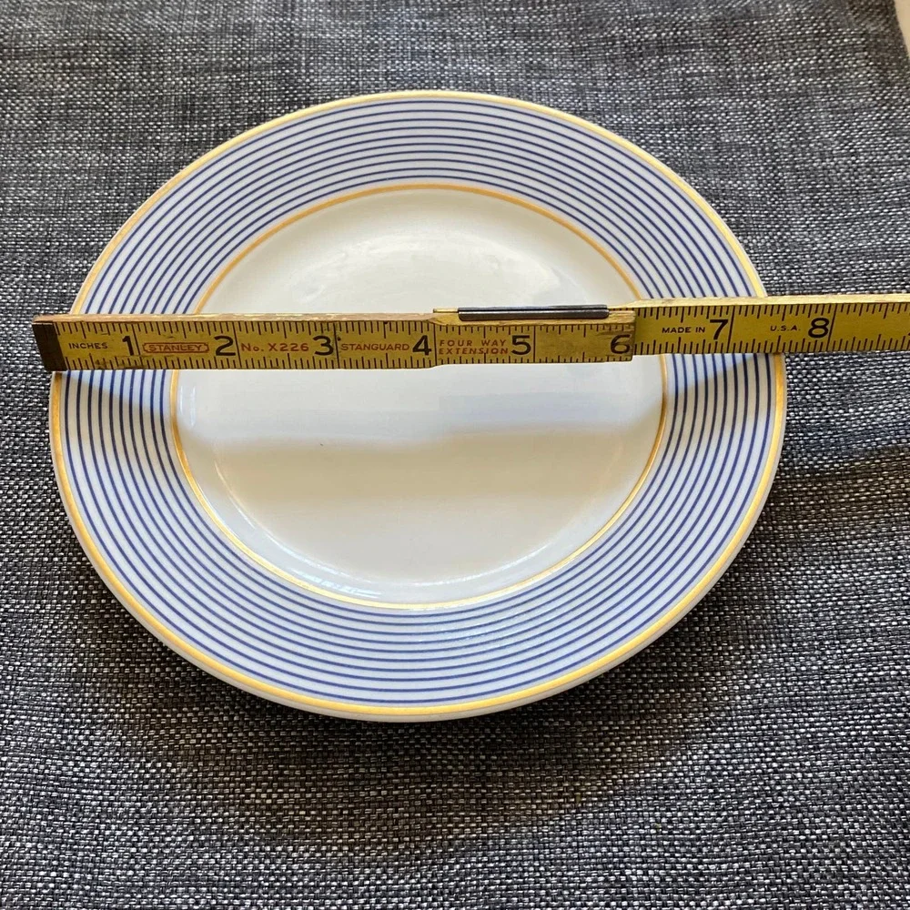 A. Raynaud & Co. Mille Raies Crinoline Blue‎ Limoges, France Salad Plate